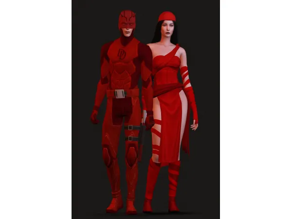 Alpha Daredevil and Elektra - The Sims 4 Custom Content