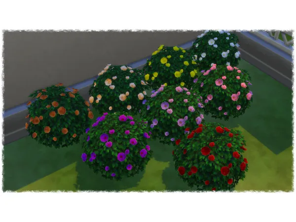 Maxis Match Mumumental Fall Mums Shrub 2020 by Wykkyd - The Sims 4 Custom Content