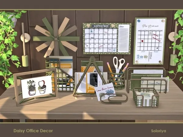 Alpha soloriya's Daisy Office Decor - The Sims 4 Custom Content
