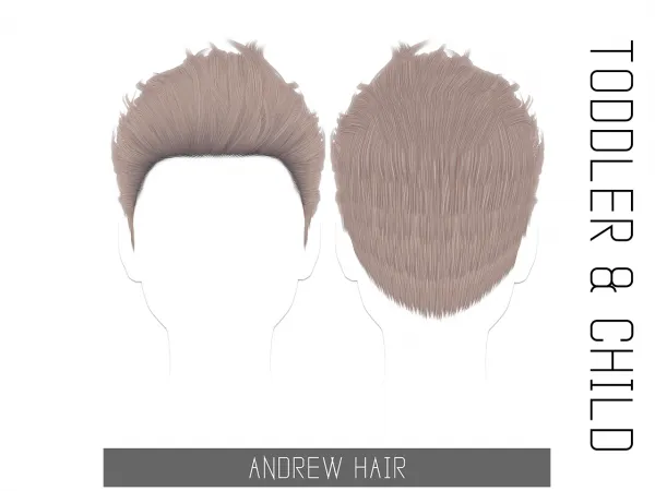 Alpha ANDREW HAIR TODDLER CHILD - The Sims 4 Custom Content