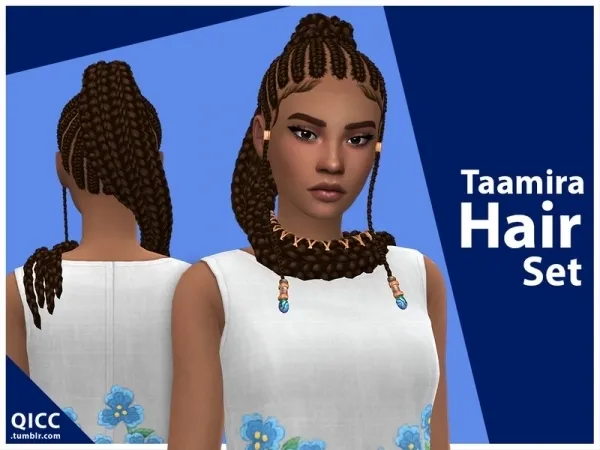 Maxis Match qicc's Taamira Hair Set - The Sims 4 Custom Content
