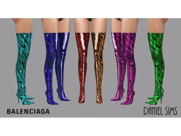 Alpha Balenciaga Animal Sequined Zebra Print Shoes - The Sims 4 Custom Content