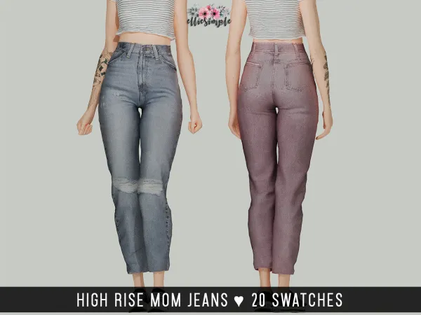 Alpha Elliesimple High Rise Mom Jeans - The Sims 4 Custom Content