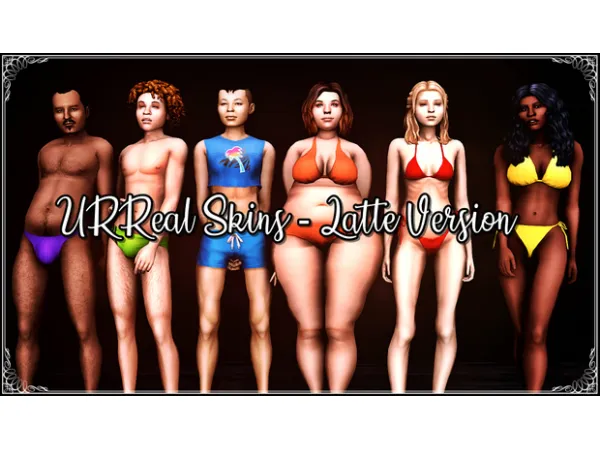 Maxis Match URREAL SKIN LATTE DEFAULT AND OVERLAYS by Moonchild - The Sims 4 Custom Content