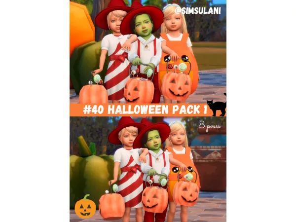 Maxis Match 40 POSES PACK HALLOWEEN 1 - The Sims 4 Custom Content