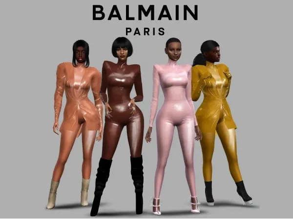 Alpha BALMAIN Balmain x Atsuko kudo latex collection - The Sims 4 Custom Content