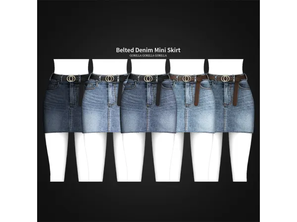Alpha Belted Denim Mini Skirt - The Sims 4 Custom Content