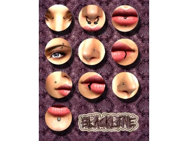 Blackfairy's Blackline (10 facial piercings) by blackfairy