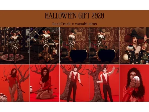 Alpha Halloween Things Set Collab with BackTrack wasabisims part by simsfinds - The Sims 4 Custom Content