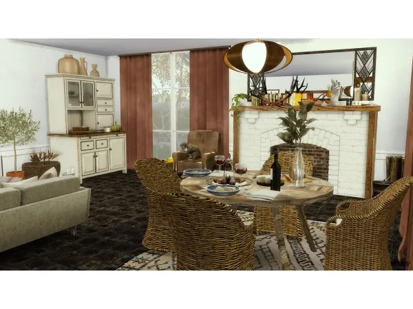 Alpha CAMPAGNE LIVING ROOM recolor set - The Sims 4 Custom Content