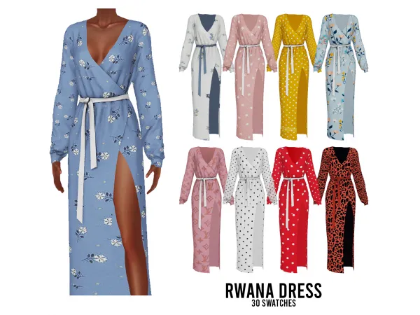 Mix RWANA DRESS - The Sims 4 Custom Content