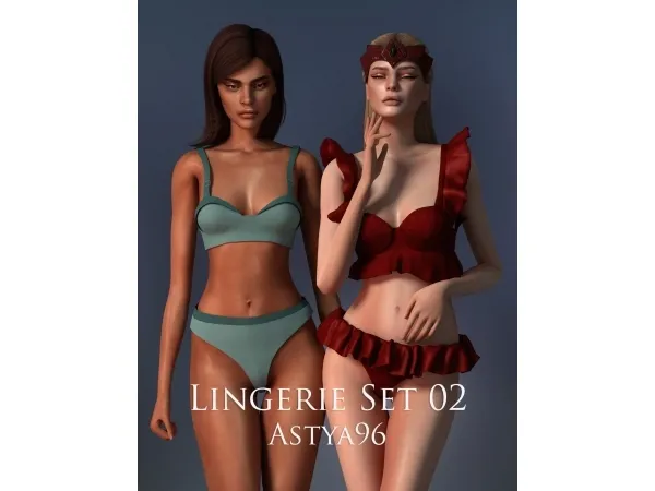 Alpha Lingerie Set 02 by astya96cc - The Sims 4 Custom Content