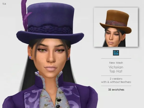 Maxis Match Victorian Top Hat v1 - The Sims 4 Custom Content