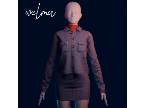 Maxis Match Welma jacket by amelylina - The Sims 4 Custom Content
