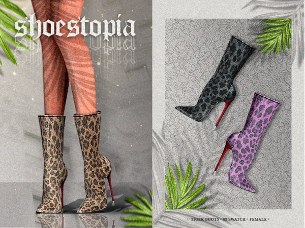 Alpha shoestopia tiger boots - The Sims 4 Custom Content