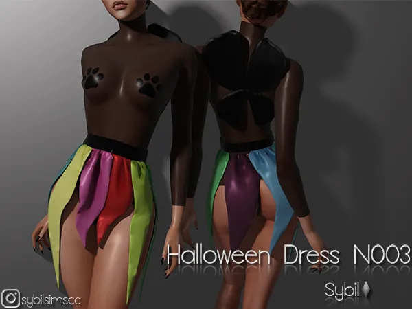 Alpha Halloween Dress N003 - The Sims 4 Custom Content