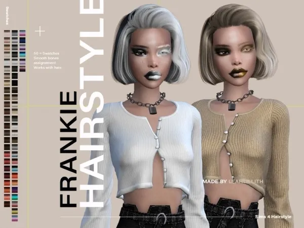 Alpha Leah Lillith's LeahLillith Frankie Hairstyle - The Sims 4 Custom Content
