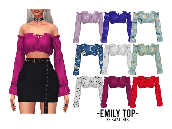 Alpha EMILY TOP - The Sims 4 Custom Content