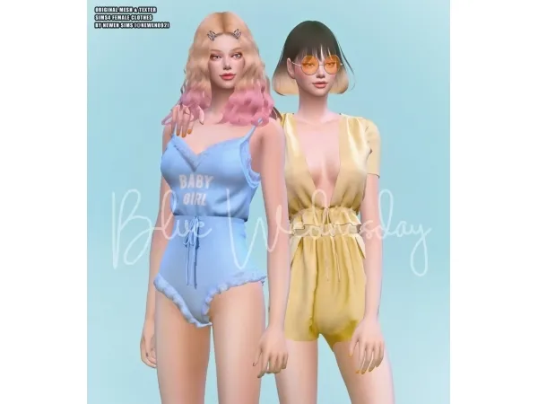 Alpha Blue Wednesday set by new_en092 - The Sims 4 Custom Content
