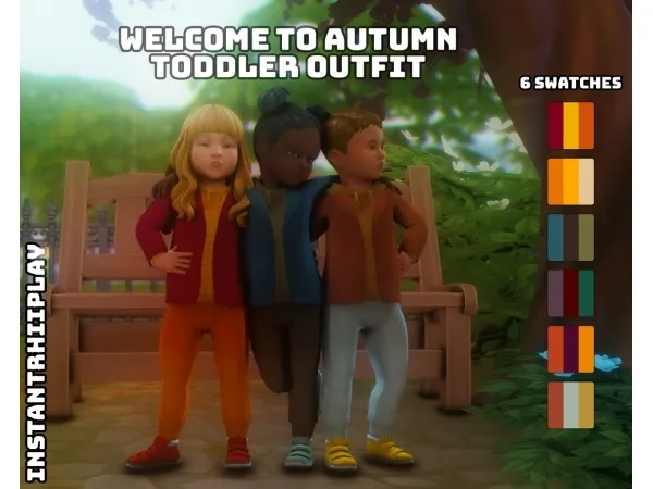 Maxis Match Welcome to Autumn Toddler Outfit by instantrhiiplay - The Sims 4 Custom Content