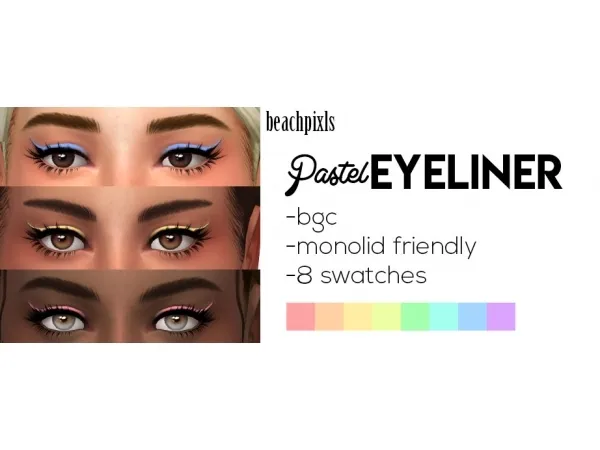Maxis Match Pastel Eyeliner - The Sims 4 Custom Content