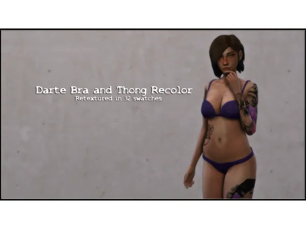 Alpha Darte77 Bra and Thong Recolor by simsfinds - The Sims 4 Custom Content