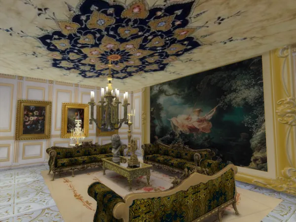 Alpha Golden Ornamented Ceilings Set V - The Sims 4 Custom Content
