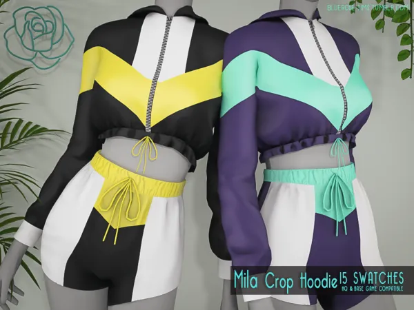Alpha Mila Crop Hoodie BRsims - The Sims 4 Custom Content