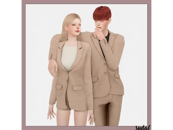 Alpha [sudal] Couple suit set - The Sims 4 Custom Content