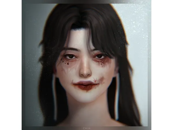 Alpha Halloween Face paint chih by cheng - The Sims 4 Custom Content