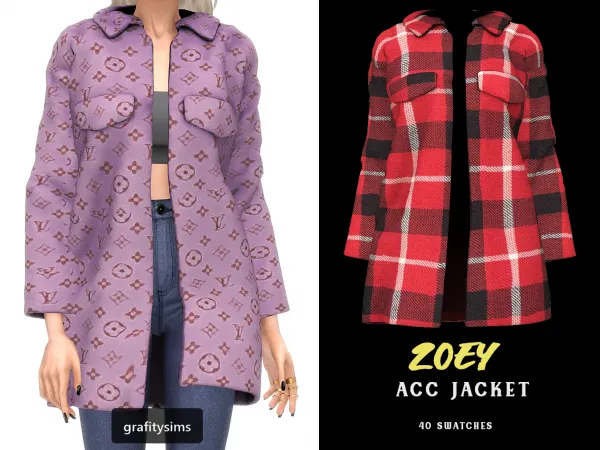 Alpha Zoey ACC Jacket - The Sims 4 Custom Content