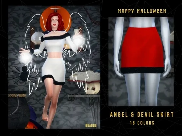 Alpha OranosTR's Angel Devil Skirt by thesimsresource - The Sims 4 Custom Content