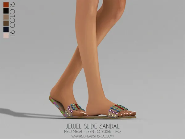 Alpha JEWEL SLIDE SANDAL - The Sims 4 Custom Content