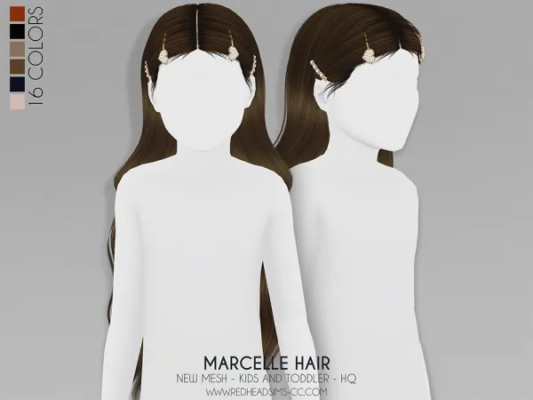 Alpha MARCELLE HAIR KIDS AND TODDLER VERSION - The Sims 4 Custom Content