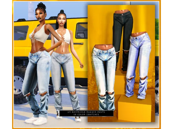 Alpha dorific_UR BOYFRIEND RAGGED PANTS - The Sims 4 Custom Content