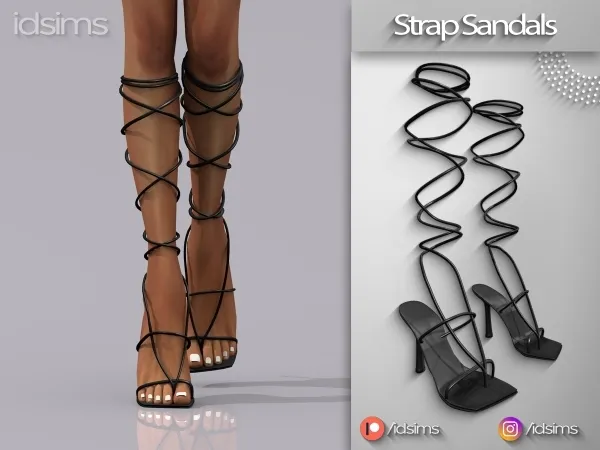 Alpha Strap Sandals by polygoncouture - The Sims 4 custom content