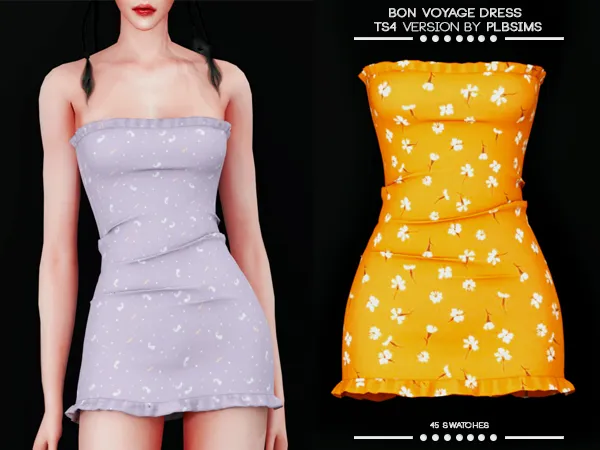 Alpha Bon Voyage Dress - The Sims 4 Custom Content