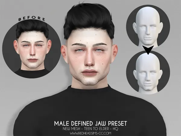 Alpha MALE DEFINED JAW PRESET - The Sims 4 Custom Content