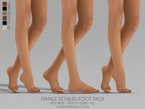 Alpha FEMALE DETAILED FOOT PACK update - The Sims 4 Custom Content