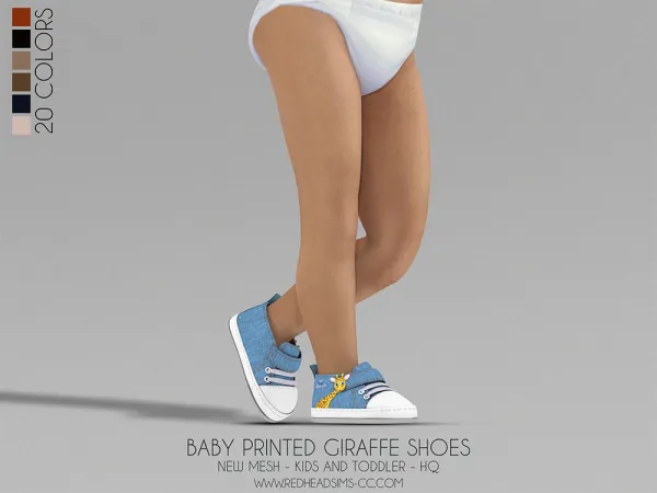 Alpha BABY PRINTED GIRAFFE SHOES KIDS AND TODDLER - The Sims 4 Custom Content