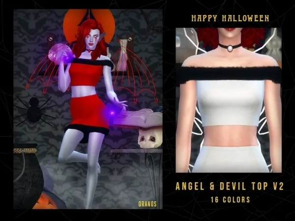 Alpha OranosTR's Angel Devil Top V2 by thesimsresource - The Sims 4 Custom Content