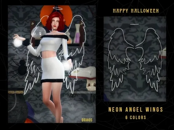 Alpha OranosTR's Neon Angel Wings - The Sims 4 Custom Content