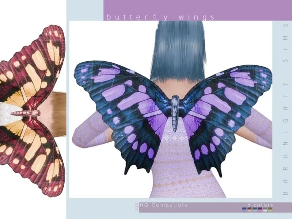 Alpha DarkNighTt's Butterfly Wings by thesimsresource - The Sims 4 Custom Content