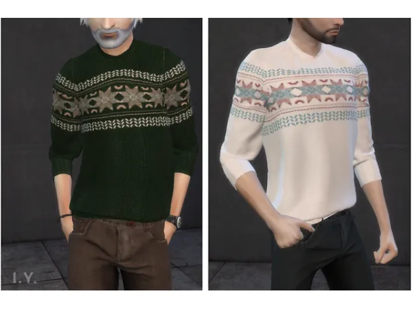 Alpha KNITTED WINTER SWEATER - The Sims 4 Custom Content