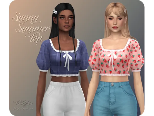 Maxis Match Sunny Summer Top by Trillyke - The Sims 4 Custom Content