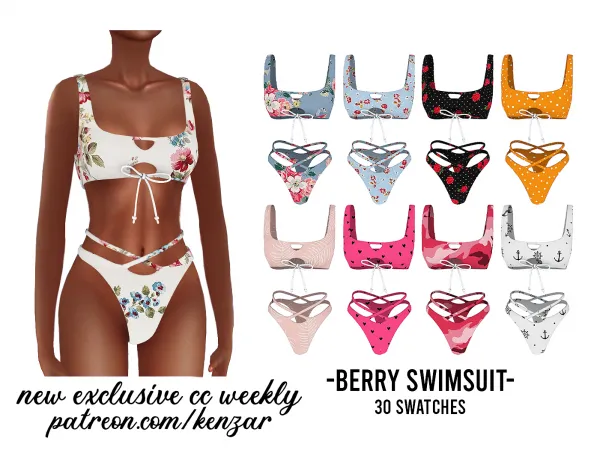Alpha Berry Bikini - The Sims 4 Custom Content
