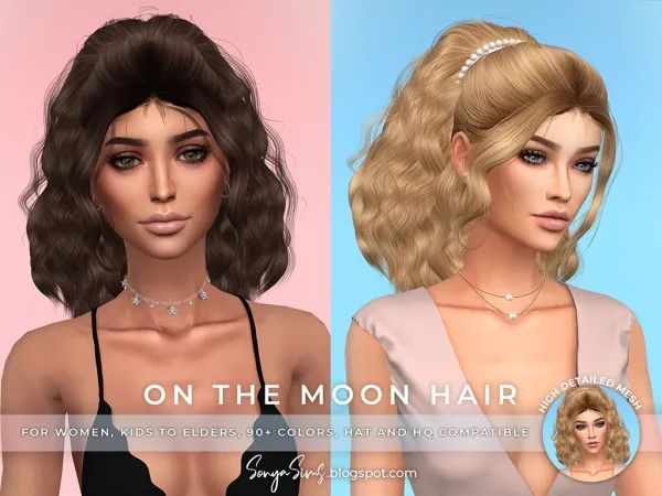 Alpha On the Moon Hair kids - The Sims 4 Custom Content