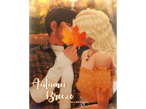 Alpha Autumn Breeze Couple Posepack - The Sims 4 Custom Content