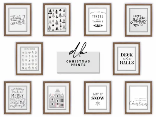 Alpha Christmas Prints Sims by DK - The Sims 4 Custom Content