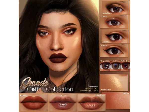 Alpha GRANDE Coffee Collection by Pralinesims - The Sims 4 Custom Content